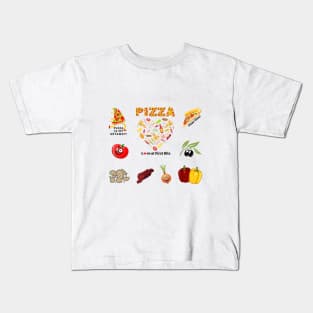 Love at First Bite Pizza Lover Kids T-Shirt